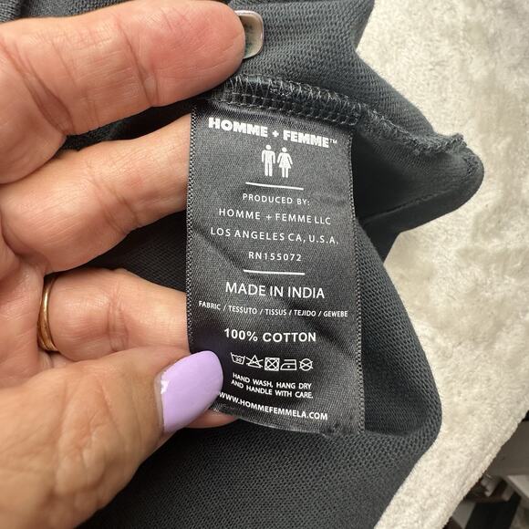 Homie + Femme Men’s Charcoal Grey Beverly Hills T-shirt Large “Fake Love..” NWOT - Picture 5 of 5